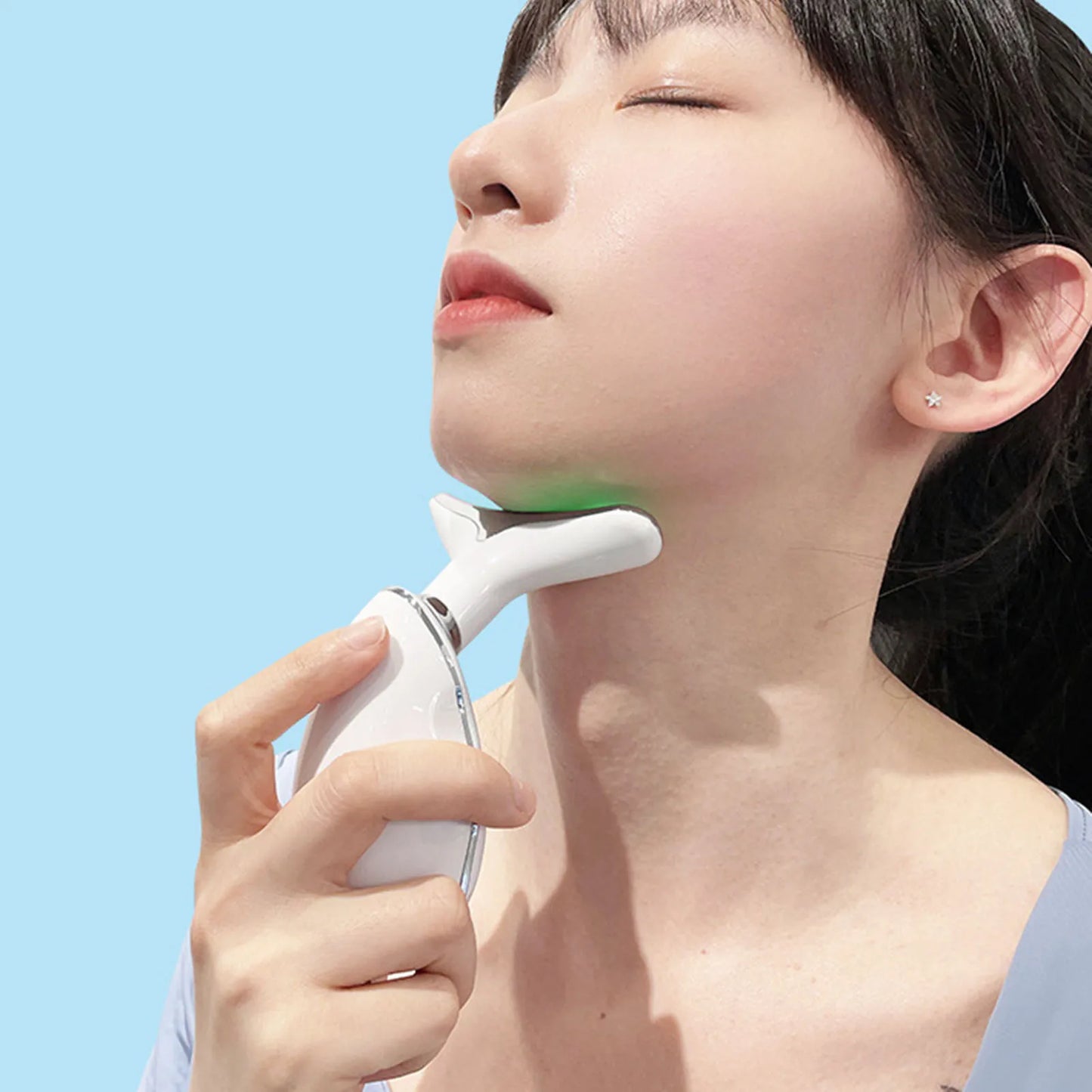 Appareil Anti Rides Visage, Smart LED Massage Visage, 3 Modes cou Appareil de Raffermissement du Visage, 45°C Gua Sha Électrique Appareil de Massage du Visage, Raffermissement et Lifting