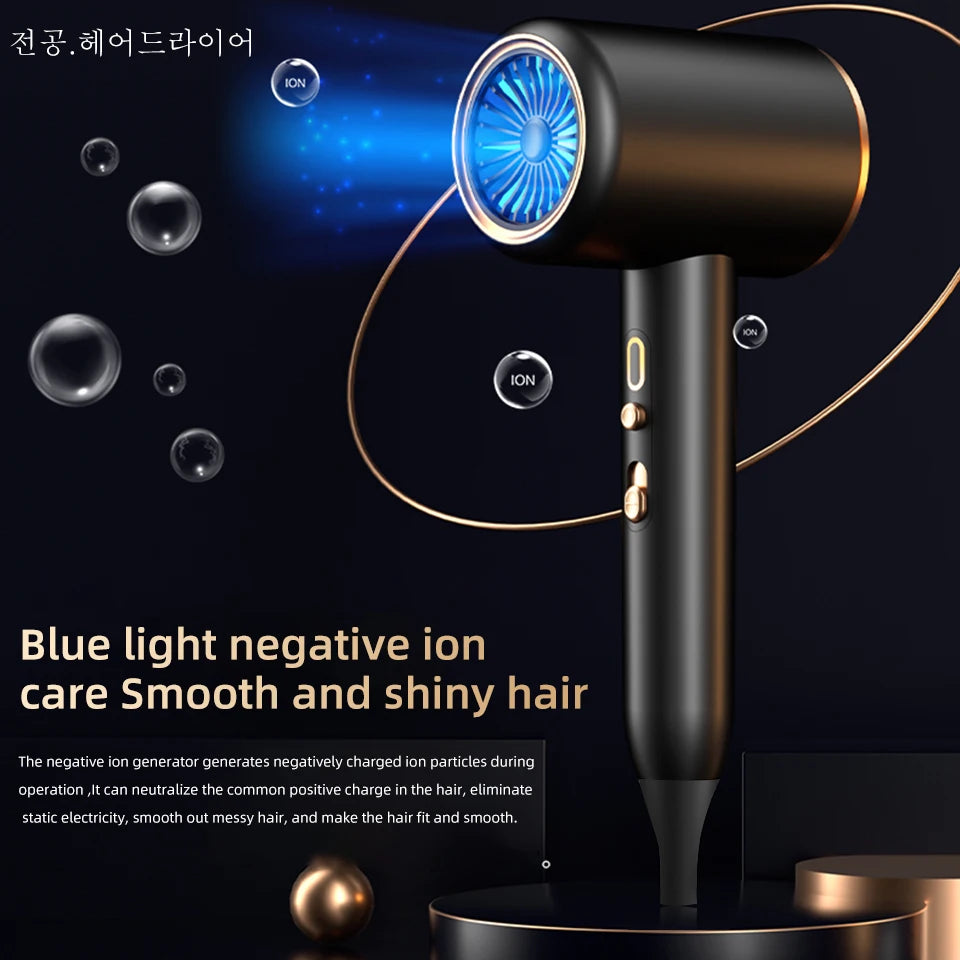 Sèche-cheveux ionique professionnel 2400 W, véritables sèche-cheveux ioniques, 3 températures, 2 vitesses, sèche-cheveux ionique avec concentrateur et diffuseur