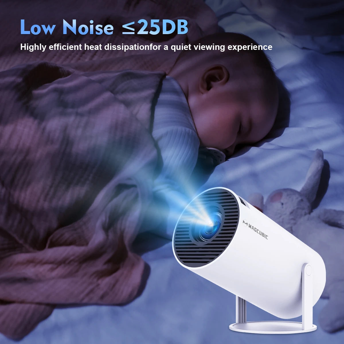 Projecteur Magcubic Android 11 4K 1280*720P HY300 Double Wifi 260ANSI 180°flexible BT5.0 Cinéma Extérieur Portable Projecteur HY300 Pro