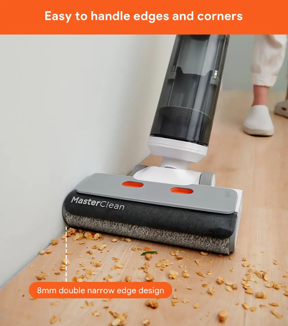 Ultenic AC1 Cordless Wet Dry Vacuum Cleaner 15KPa Suction, 2L Water Tanks Dual Edge Cleaning 45min Runtime Smart LED