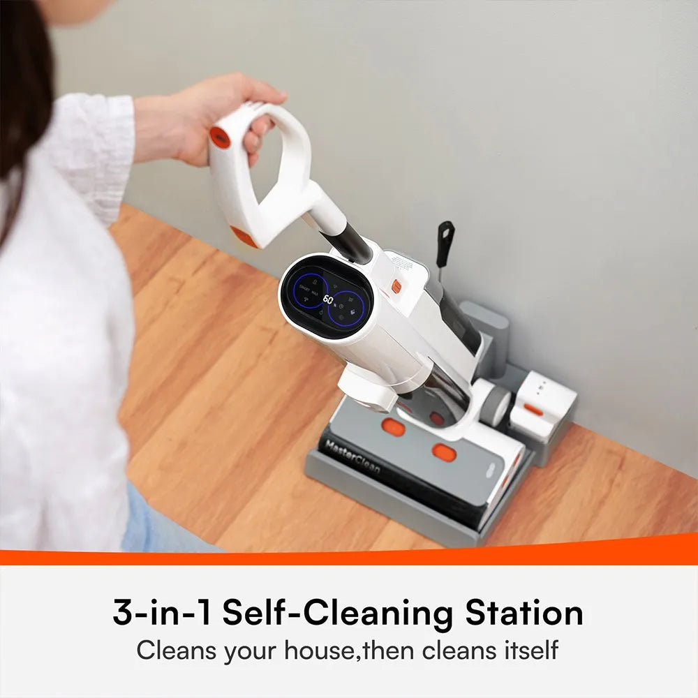 Ultenic AC1 Cordless Wet Dry Vacuum Cleaner 15KPa Suction, 2L Water Tanks Dual Edge Cleaning 45min Runtime Smart LED