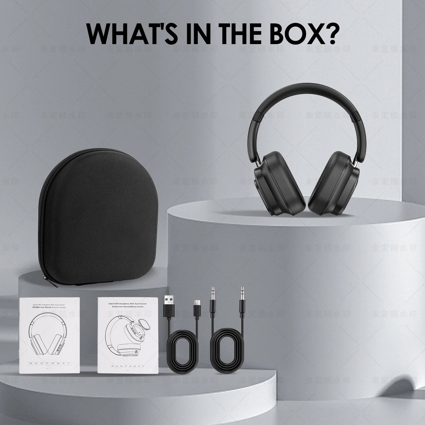 Casque hybride sans fil Siindoo JH-ANC930Plus, réduction active du bruit, avec écran LED tactile multi-magnétique