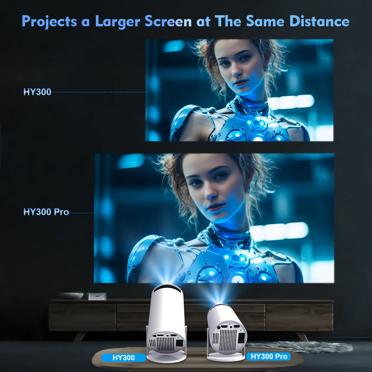 Projecteur Magcubic Android 11 4K 1280*720P HY300 Double Wifi 260ANSI 180°flexible BT5.0 Cinéma Extérieur Portable Projecteur HY300 Pro