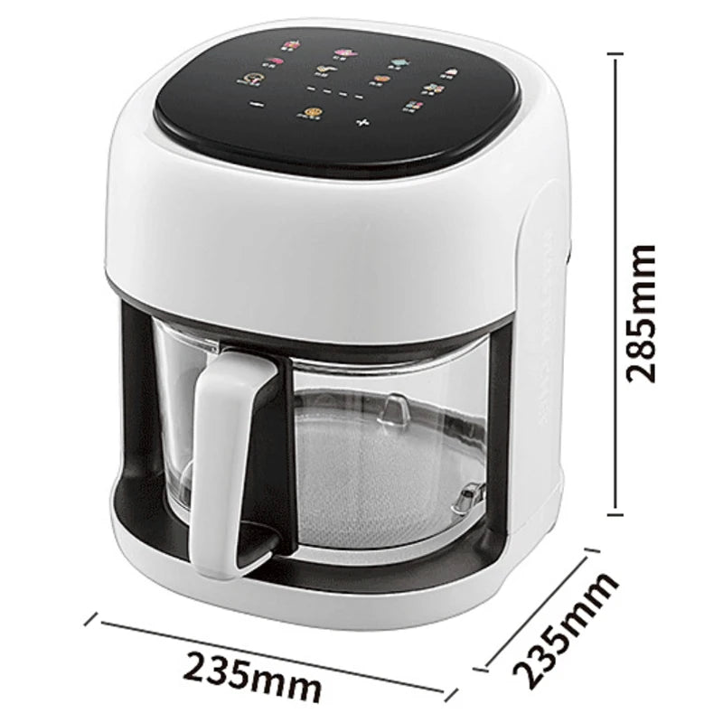 Friteuse à air électrique intelligente Four à convection de grande capacité Friteuse sans huile Cuisine Cuisson à 360 ° Fenêtre visible Appareils ménagers