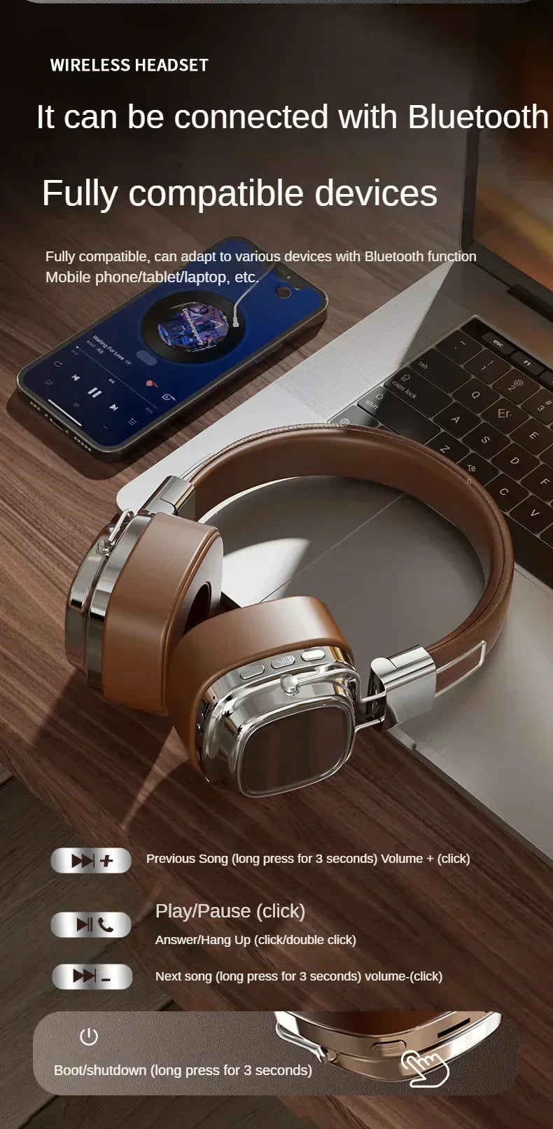 Écouteurs Bluetooth sans fil RC-8 Retro TWS avec double micro et réduction du bruit
