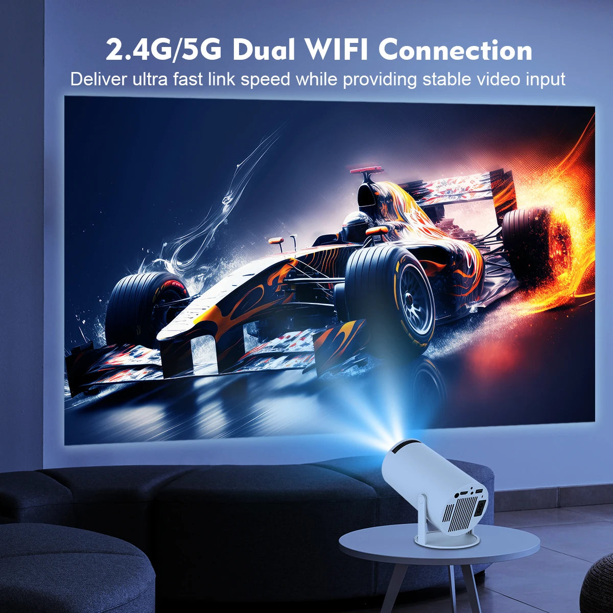 Projecteur Magcubic Android 11 4K 1280*720P HY300 Double Wifi 260ANSI 180°flexible BT5.0 Cinéma Extérieur Portable Projecteur HY300 Pro