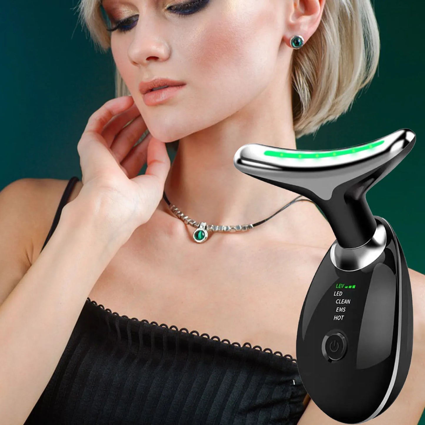Appareil Anti Rides Visage, Smart LED Massage Visage, 3 Modes cou Appareil de Raffermissement du Visage, 45°C Gua Sha Électrique Appareil de Massage du Visage, Raffermissement et Lifting