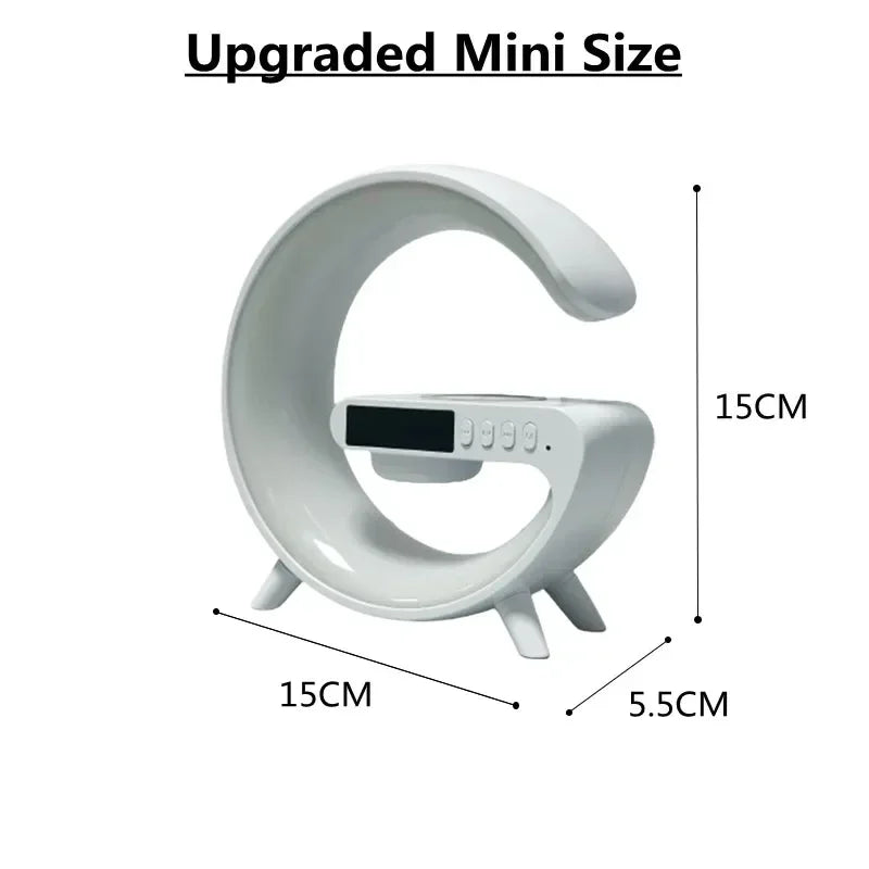 Mashin Haut-Parleur avec lumières,Haut-Parleur sans Fil Lumineux en G | Minuterie réveil Chargeur support Couleur Changeante sans Fil LED Lampe Musique pour l'extérieur