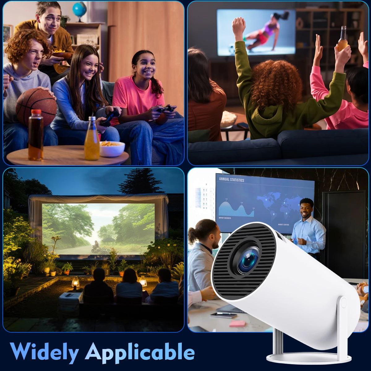 Projecteur Magcubic Android 11 4K 1280*720P HY300 Double Wifi 260ANSI 180°flexible BT5.0 Cinéma Extérieur Portable Projecteur HY300 Pro