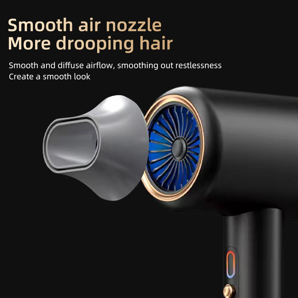 Sèche-cheveux ionique professionnel 2400 W, véritables sèche-cheveux ioniques, 3 températures, 2 vitesses, sèche-cheveux ionique avec concentrateur et diffuseur
