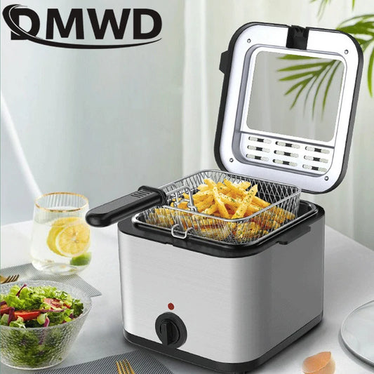 Friteuse électrique 2,5 L, à huile, thermostat réglable, machine à frire,