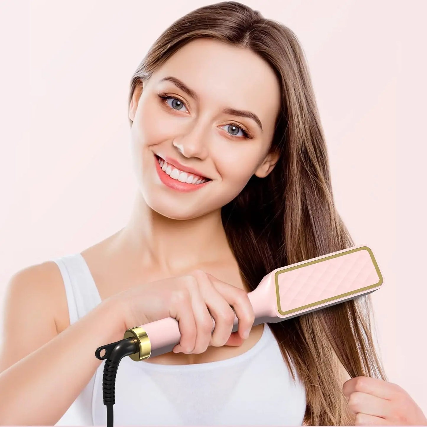 nouveau Pro brosse à lisser les cheveux à ions négatifs brosse à lisser et bouclés les cheveux haute température