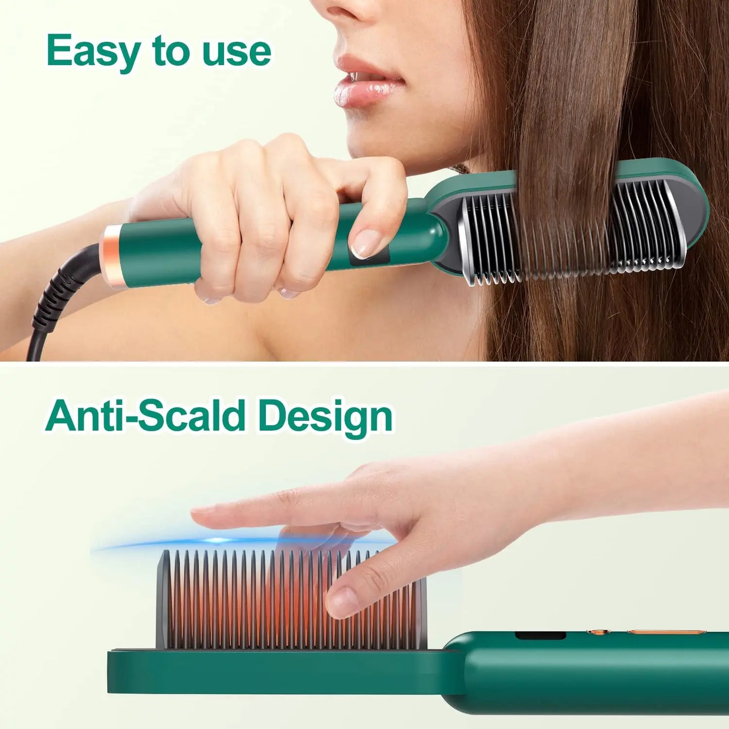 nouveau Pro brosse à lisser les cheveux à ions négatifs brosse à lisser et bouclés les cheveux haute température