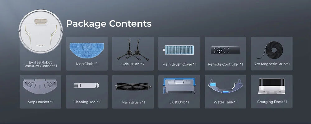 Laresar Clean Robot Aspirador y Fregasuelos, 4000Pa Aspirador Robot, Robot Limpieza Automática 3 en 1, Batería de Larga Duración, Compatible con Alexa/WiFi/App,para Pelo de Mascotas,Piso (Evol 3s)