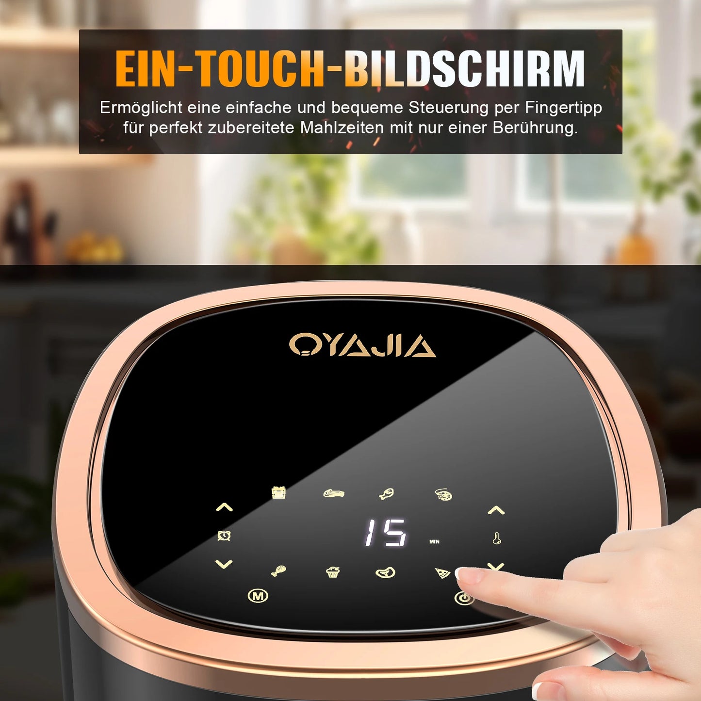 Airfryer , Friteuse à air multifonction 1800 W 6 L avec hublot, 8 modes de cuisson, affichage numérique et minuterie