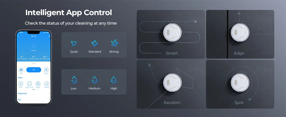 Laresar Clean Robot Aspirador y Fregasuelos, 4000Pa Aspirador Robot, Robot Limpieza Automática 3 en 1, Batería de Larga Duración, Compatible con Alexa/WiFi/App,para Pelo de Mascotas,Piso (Evol 3s)
