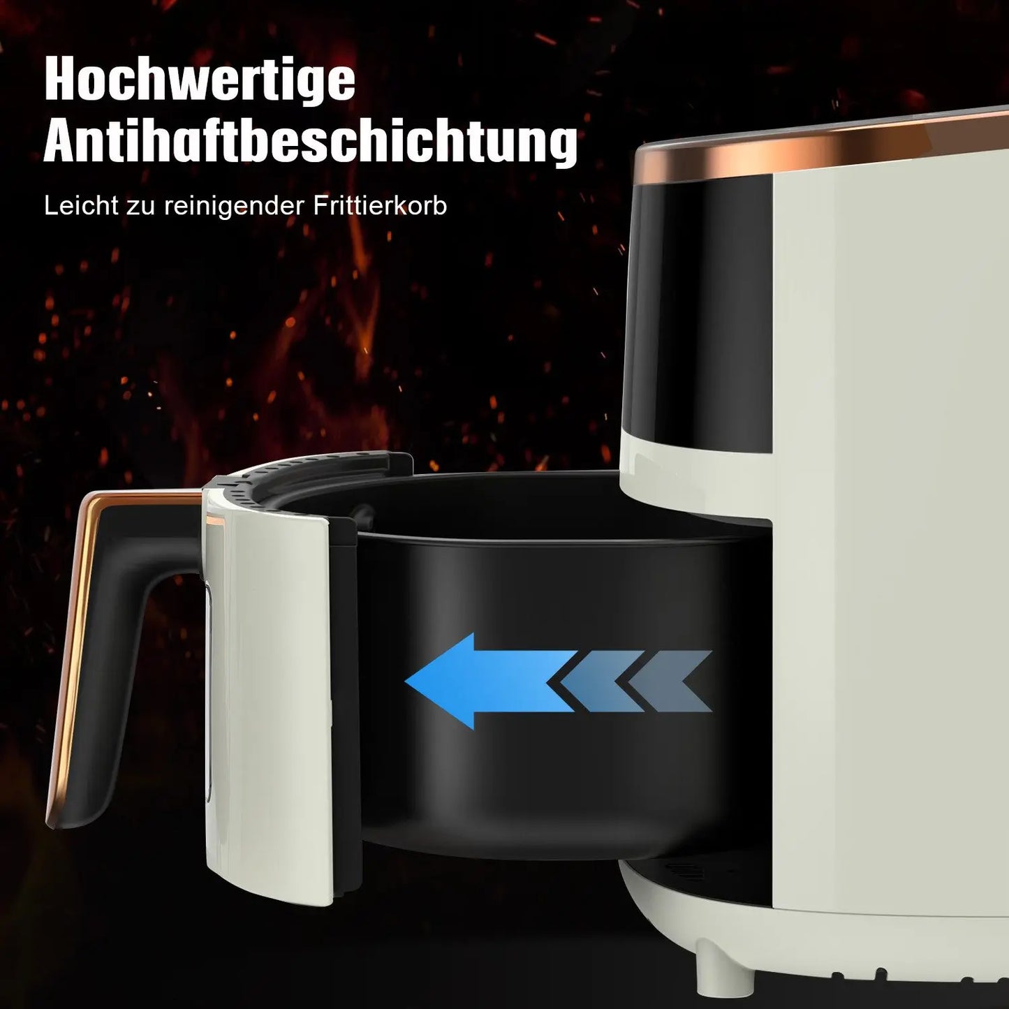 Airfryer , Friteuse à air multifonction 1800 W 6 L avec hublot, 8 modes de cuisson, affichage numérique et minuterie