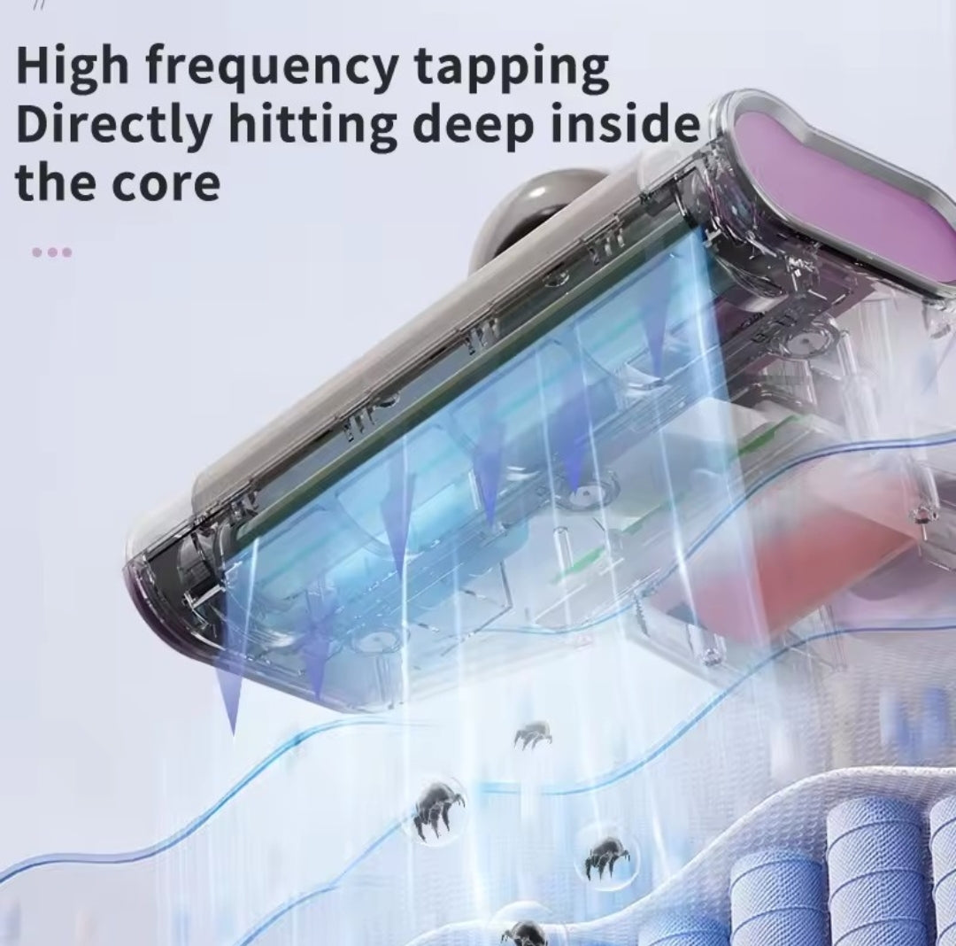 Aspirateur Anti-Acariens UV pour Matelas, puissant , sans Fil, Vibrant et Chauffant 70°C, Fonction Luminaire UV,